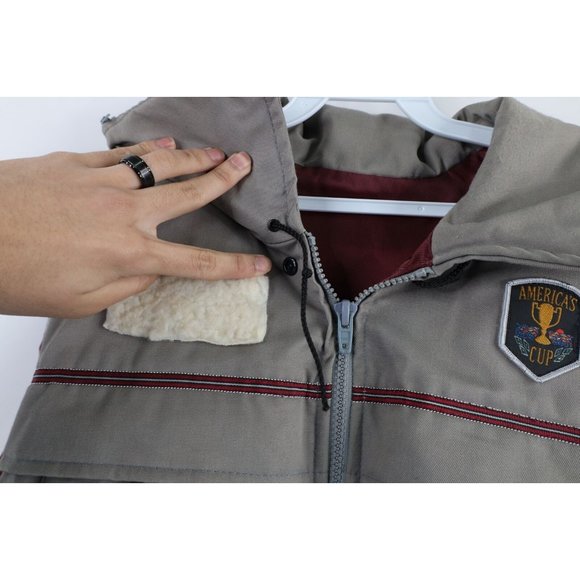 Vintage 80s America's Cup Mens Large Spell Out Life Jacket Buoyant Vest Gray USA - Picture 5 of 9